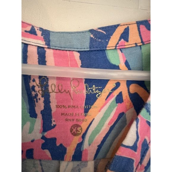 Lilly‎ Pulitzer Out To Sea Pink Blue Sailboat 3/4 Sleeve Dress Size XS - Picture 4 of 12